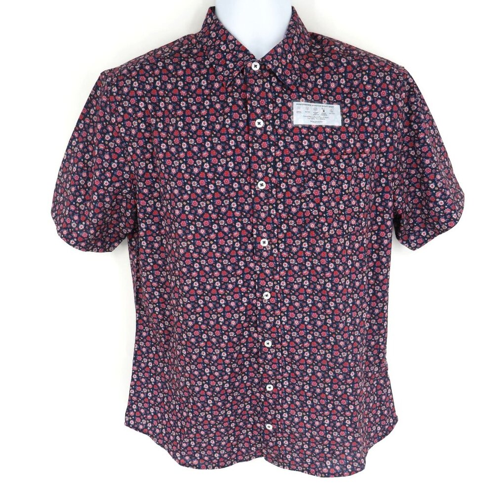 Nick Graham Men's Performance Stretch Short Sleeve Button Up Shirt Small NWT